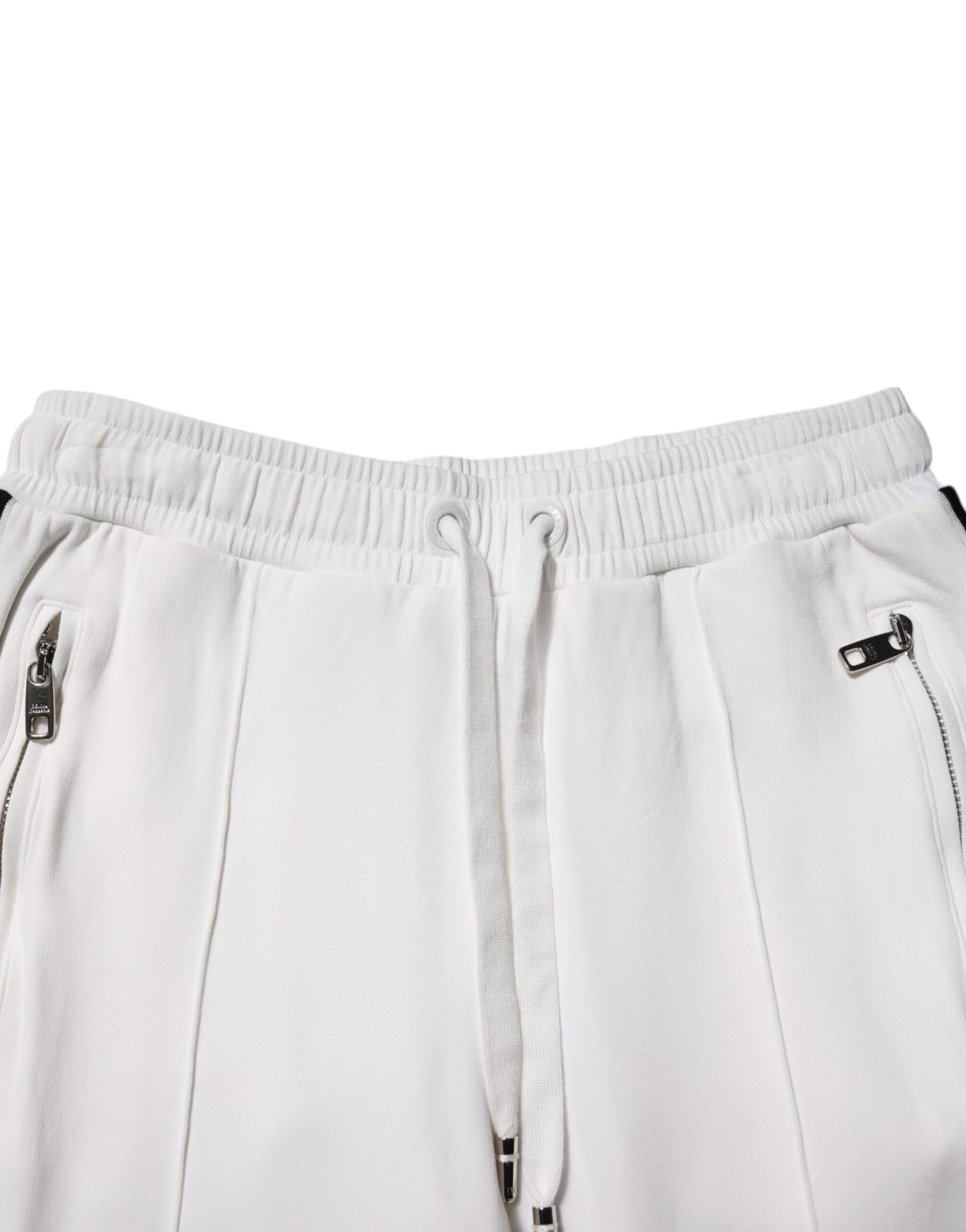 White Viscose Jogger Sweatpants Pants