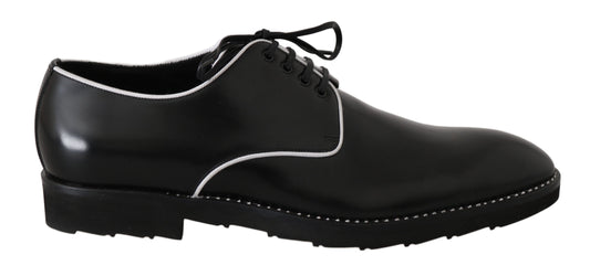 Elegant Black Leather Derby Dress Shoes