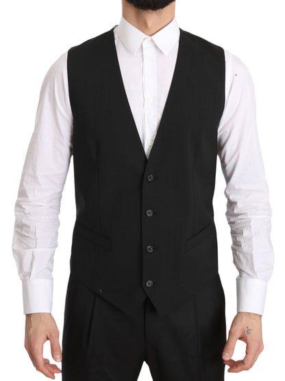 Elegant Gray Formal Vest - Regular Fit