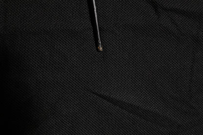 Black DG Silk Vneck Collared Men Polo T-shirt