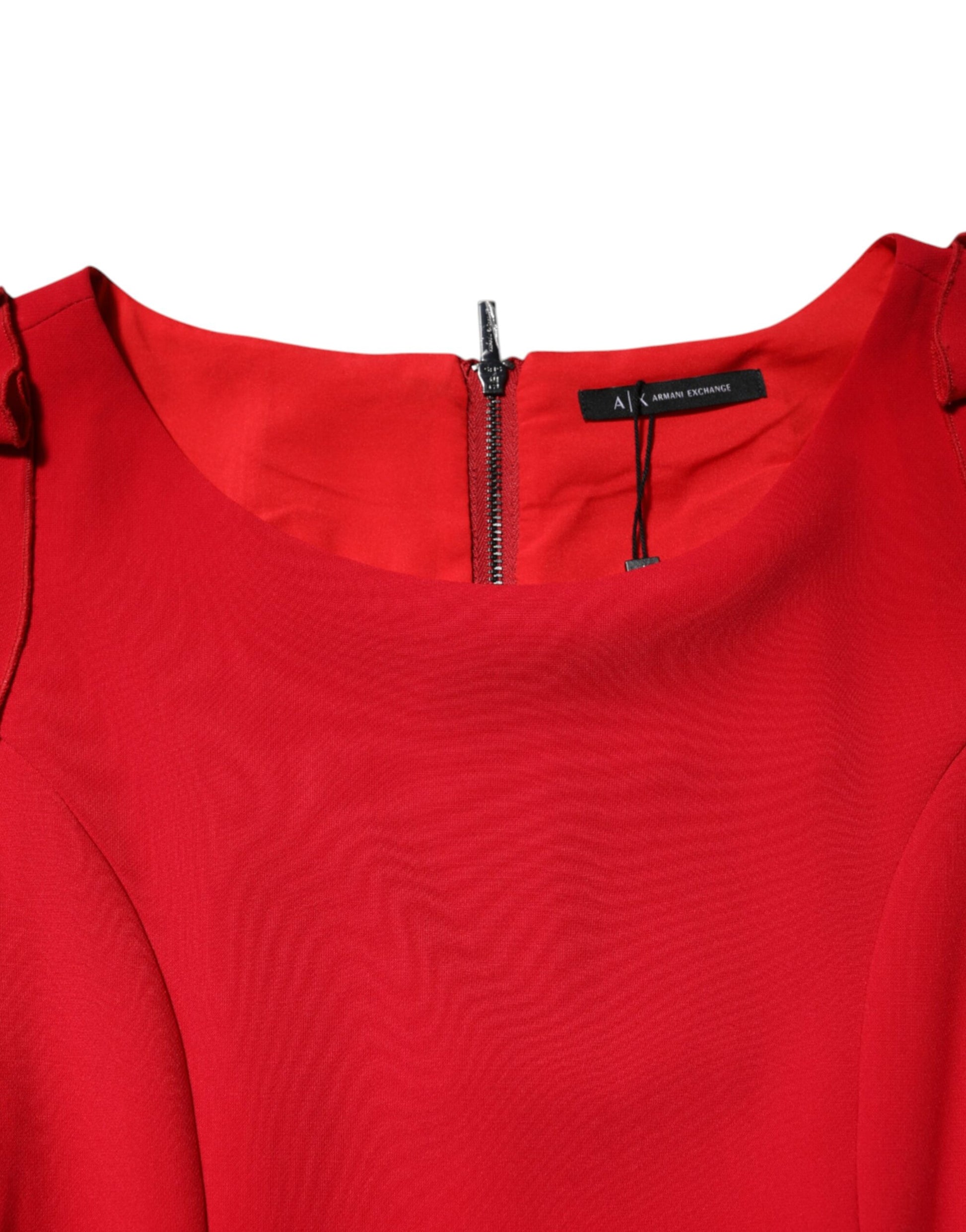 Red Above Knee Long Sleeves Sheath Dress