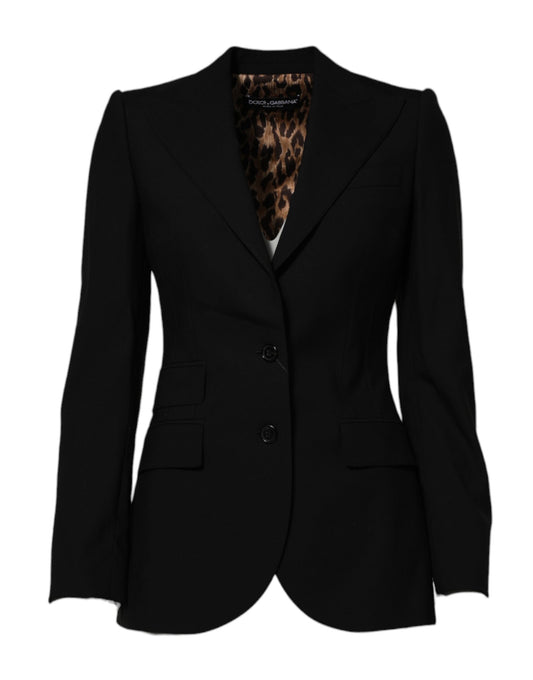 Black Wool Single Breasted Coat Jacket