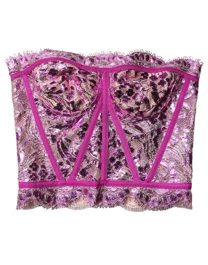 Pink Bustier Sleeveless Corset Blouse Top