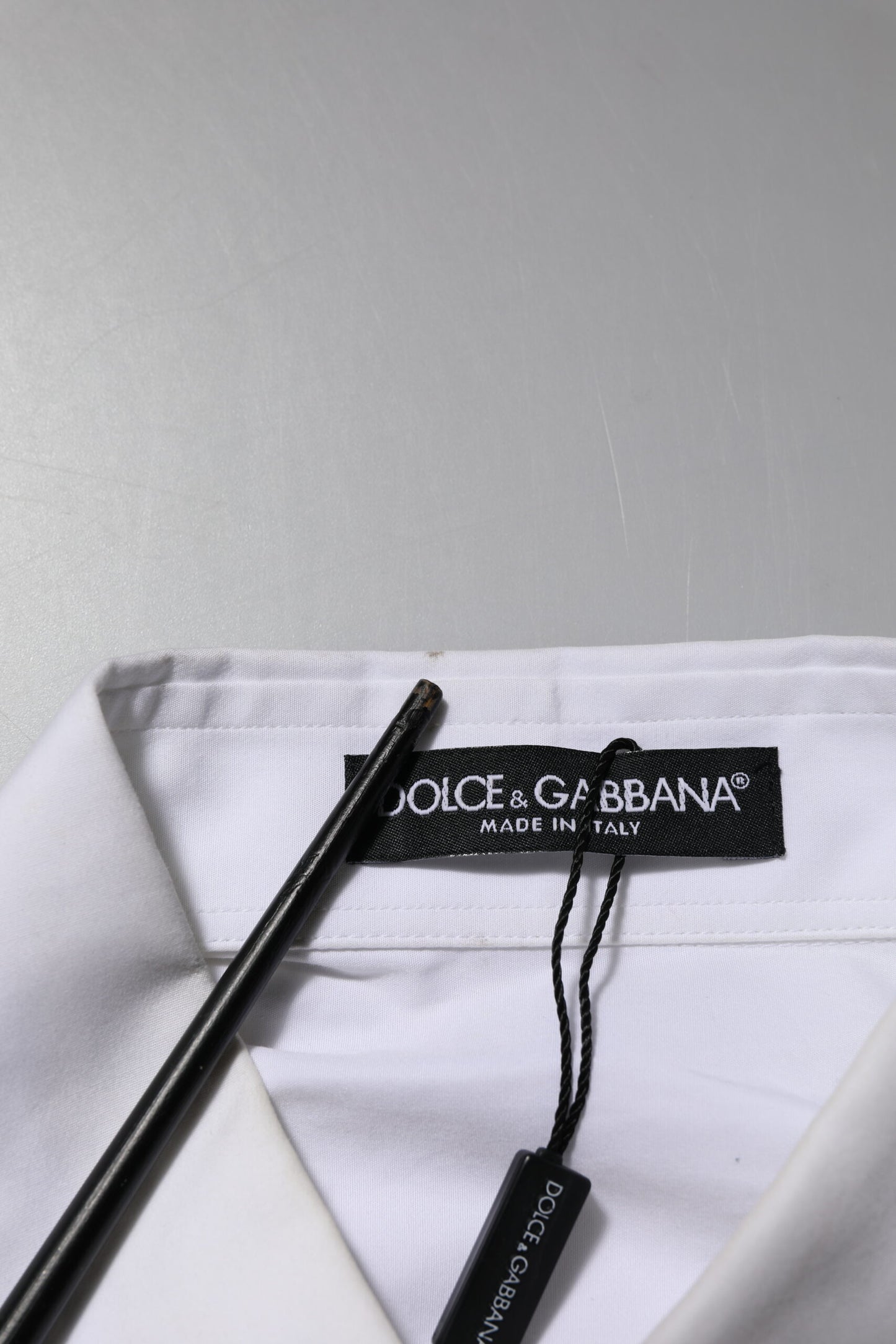 White Crystal Embellished Collared Shirt Top