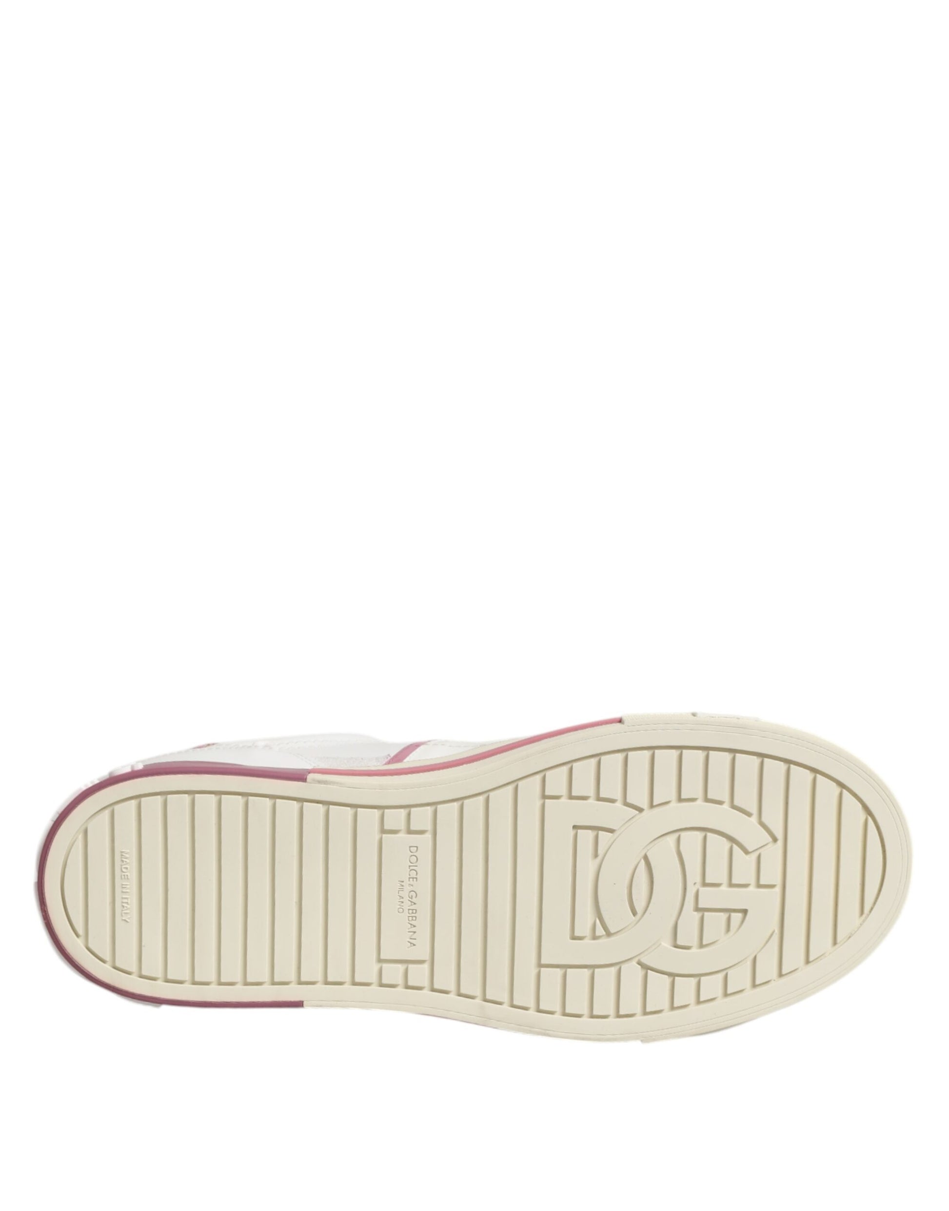 White Leather DG Logo Low Top Sneakers Shoes