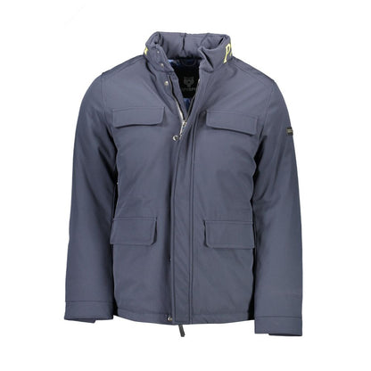 Chaqueta azul de poliéster