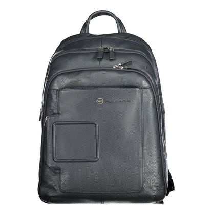 Blue Leather Backpack