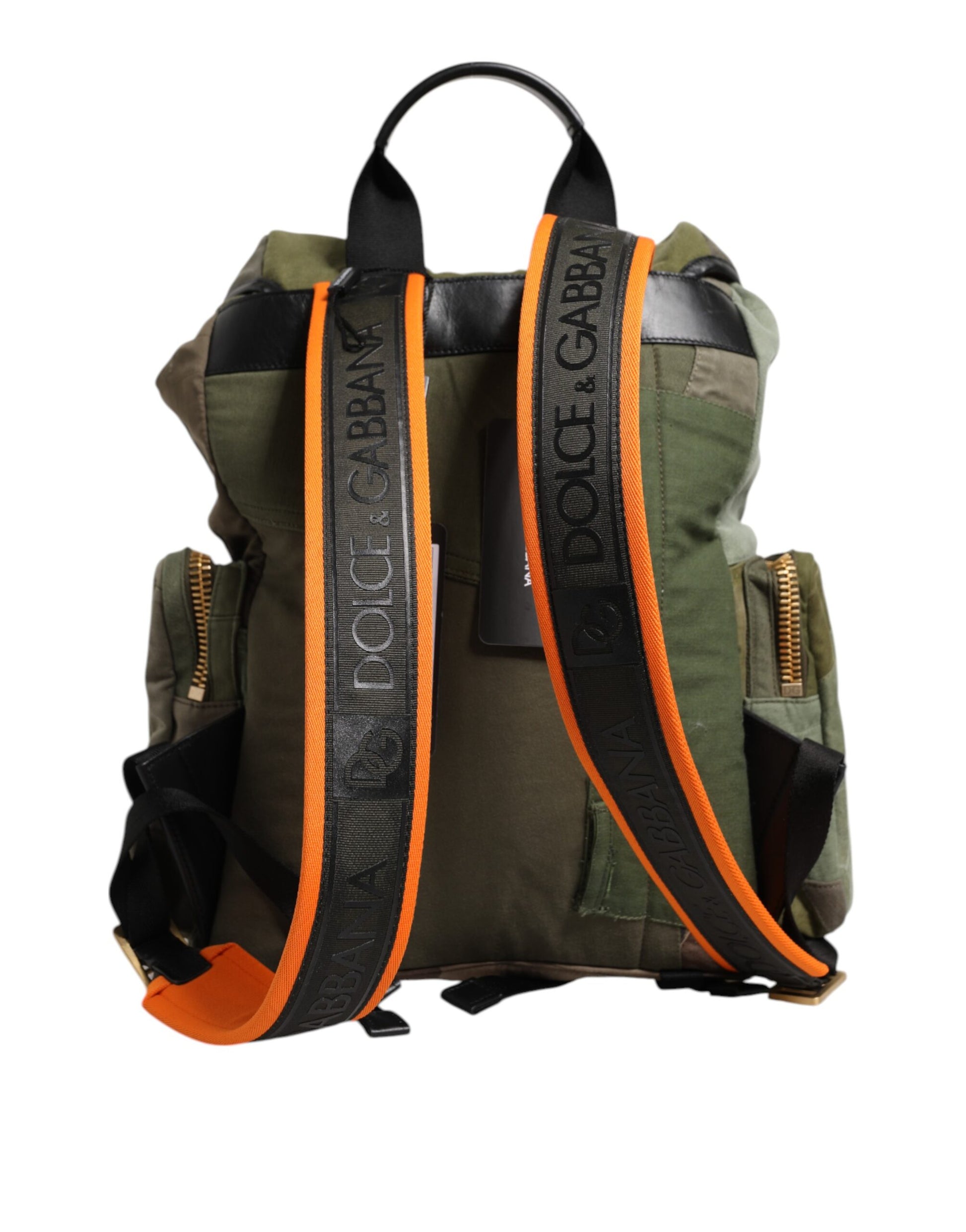Military Green Patchwork Rucksack Backpack Bag