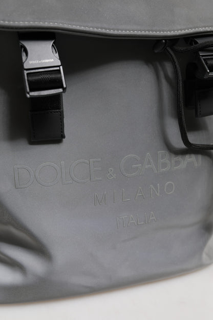 Gray Palermo Reflector Buckles Drawstring Backpack Bag