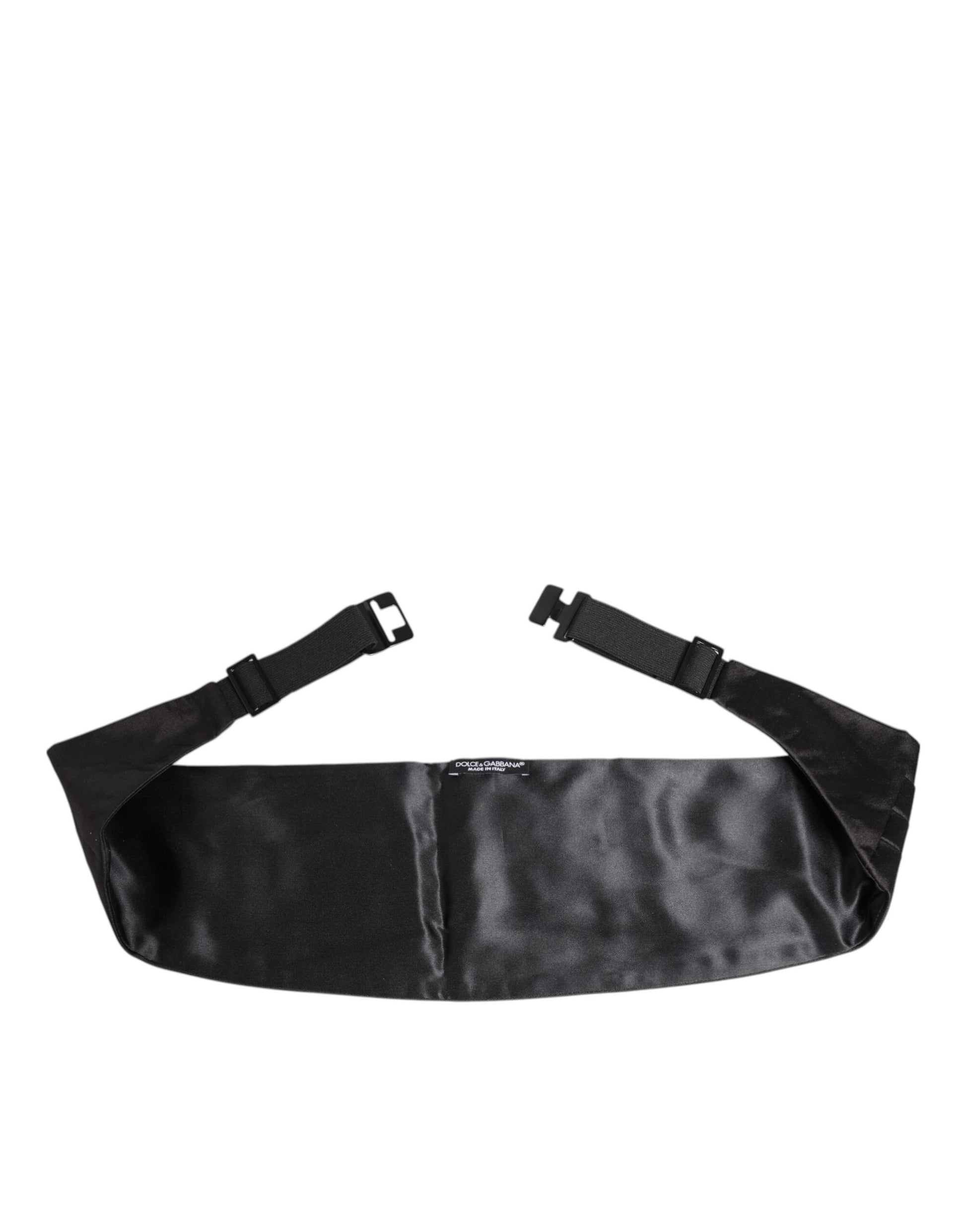 Black Men 100% Silk Belt Wide Waist Cummerbund