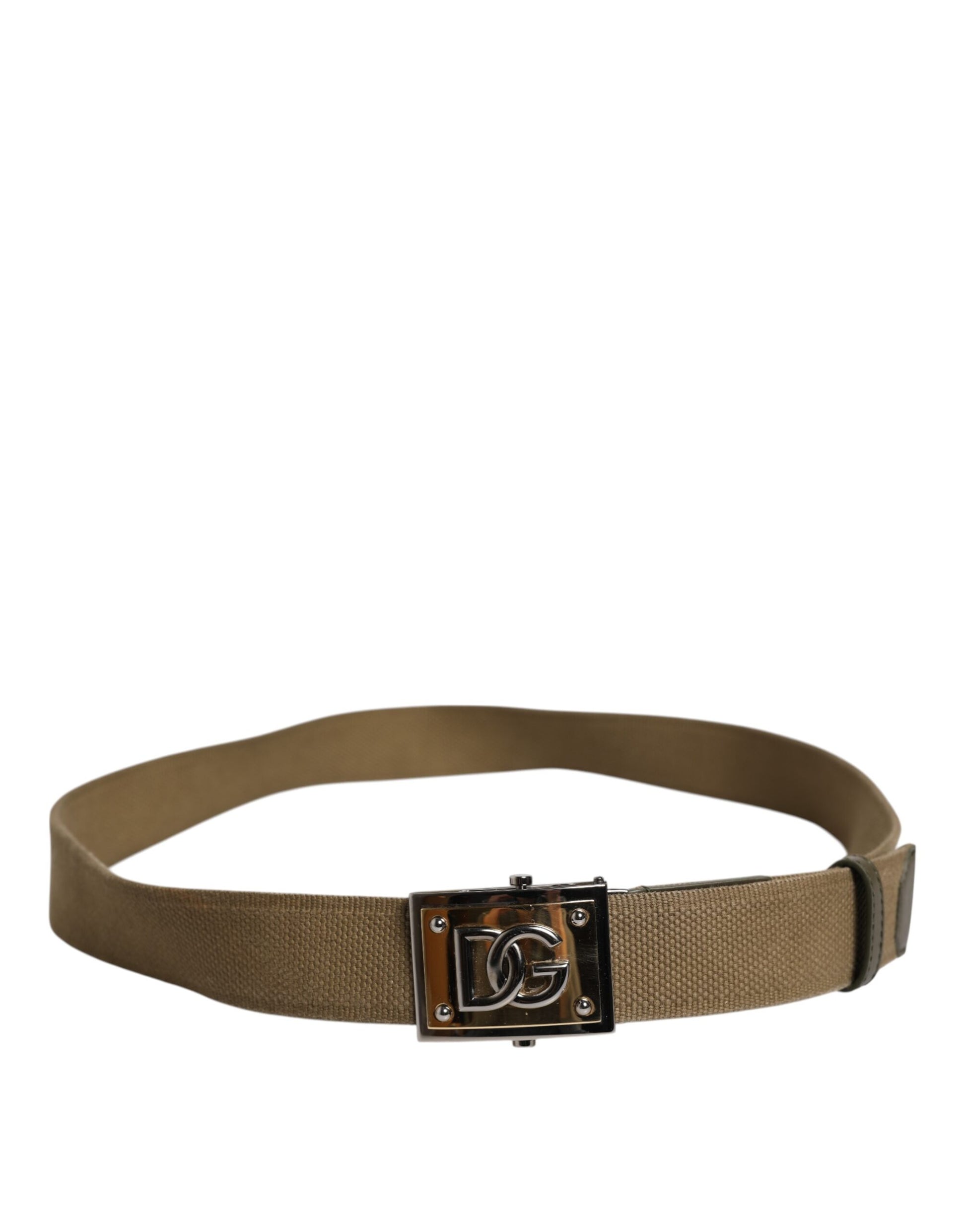 Military Green Nylon Logo Metal Buckle Belt