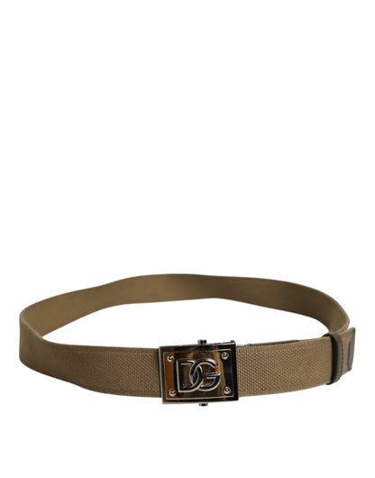 Military Green Nylon Logo Metal Buckle Belt