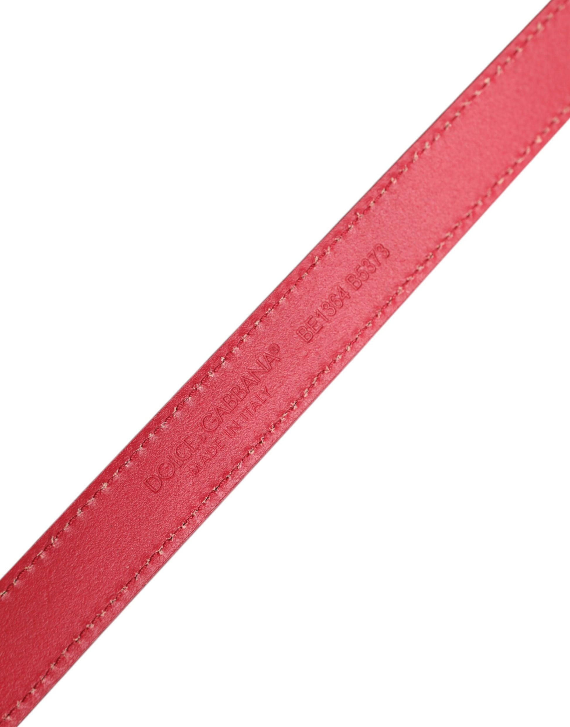 Red Leather Square Metal Buckle Cintura Belt