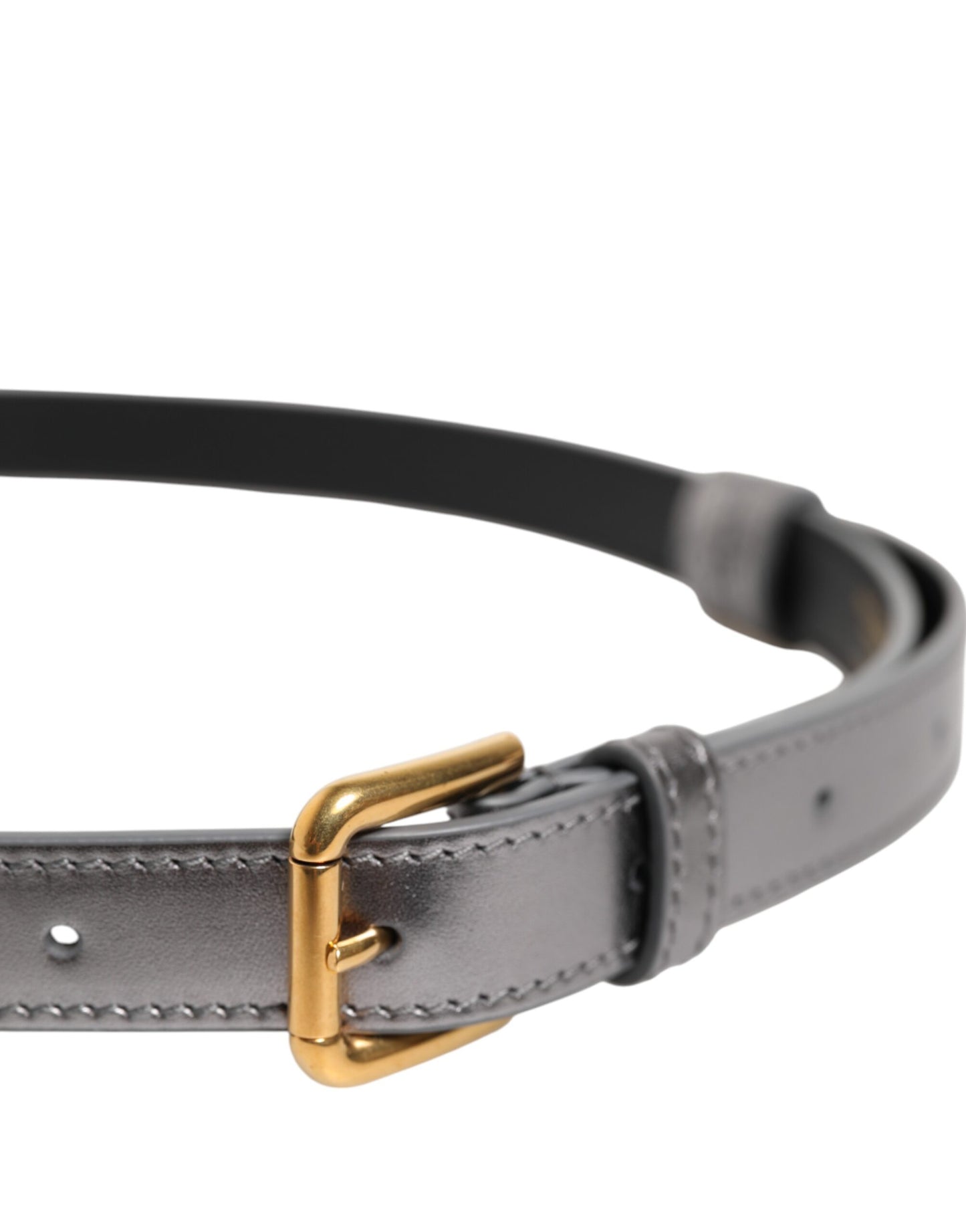 Silver Logo Engraved Metal Waist Buckle Belt