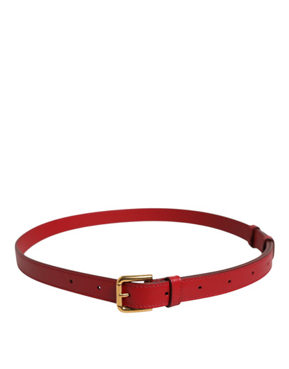 Red Logo Engraved Metal Waist Buckle Belt
