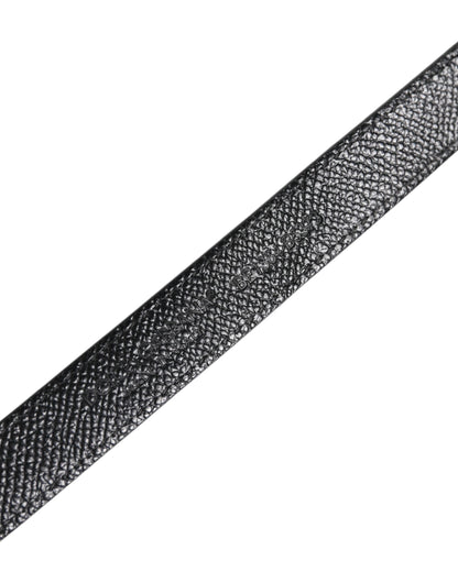 Black Leather Square Metal Buckle Cintura Belt