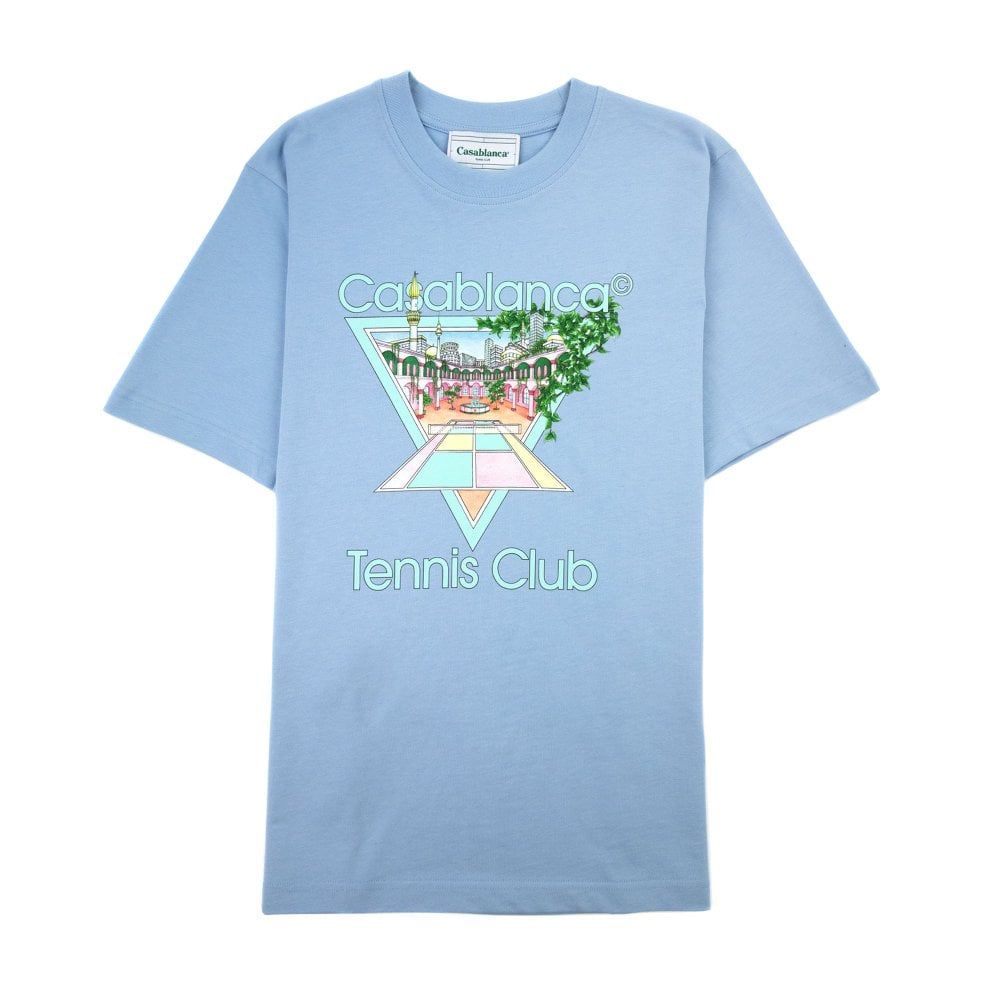 Camiseta azul de algodón