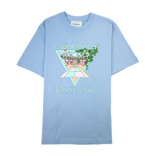 Camiseta azul de algodón