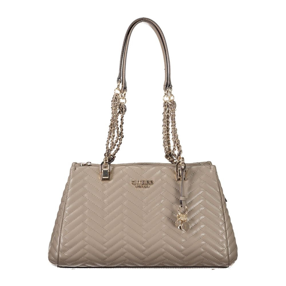 Brown Polyethylene Women Handbag