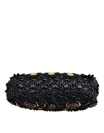 Black Tassel Gold Baroque Crystal Evening Clutch Bag