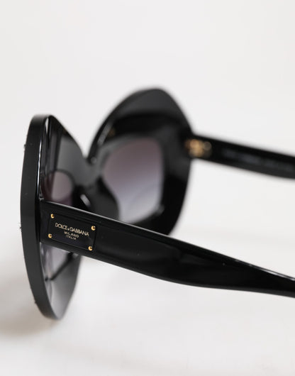 Black White PIED DE POULE Print Oversized Shades Sunglasses