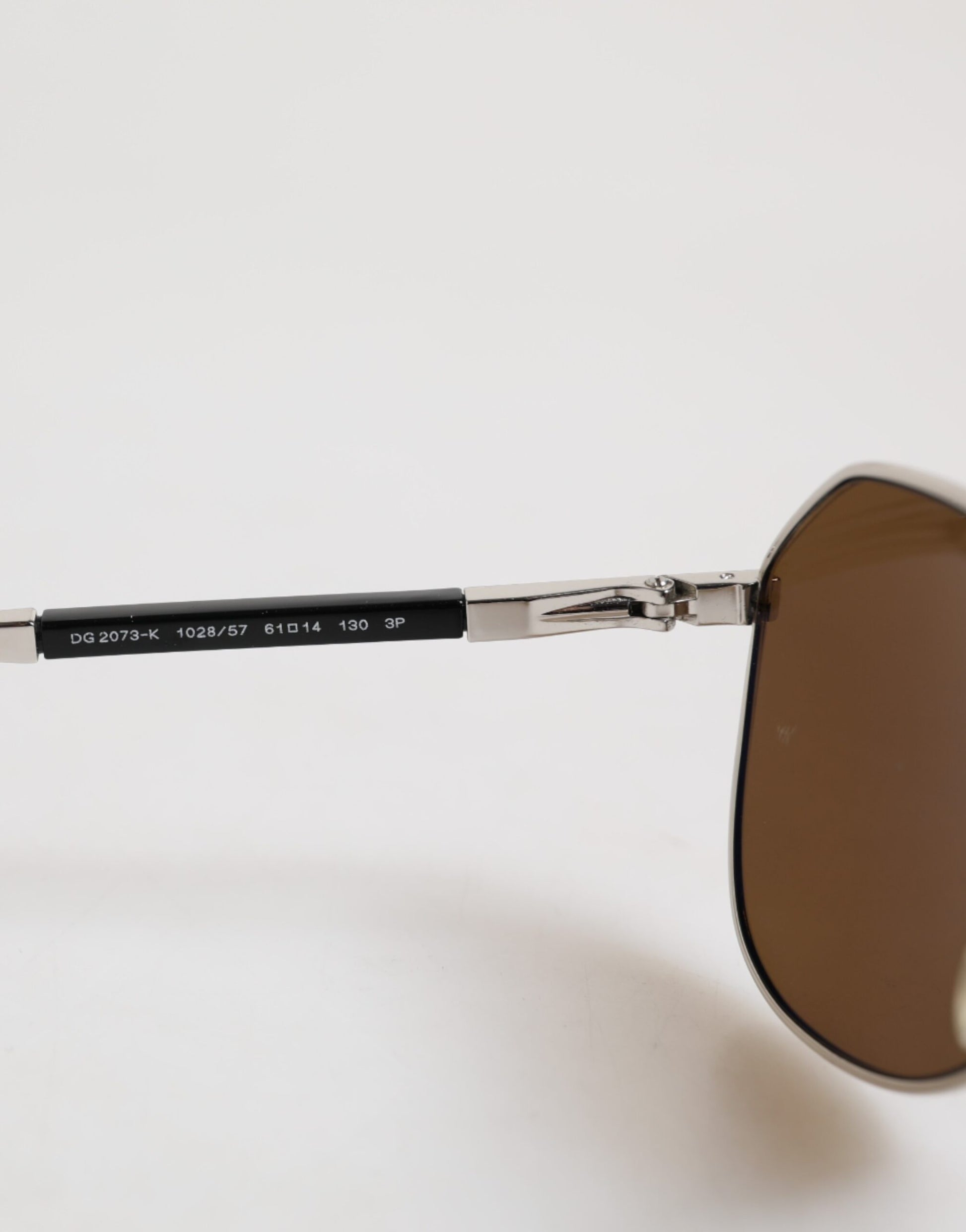 DG2073 Silver Steel Classic Pilot Brown Lens Sunglasses