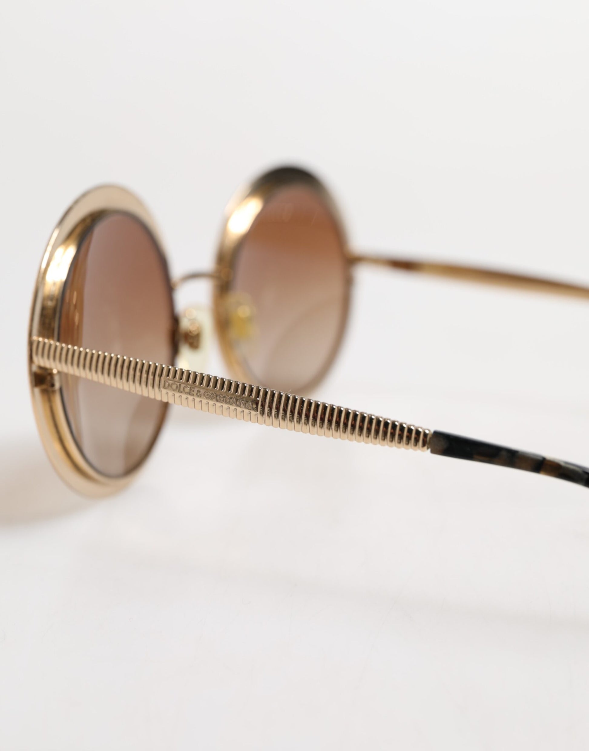 Gold Brown Gradient Round Frame DG2179 Eyewear Sunglasses