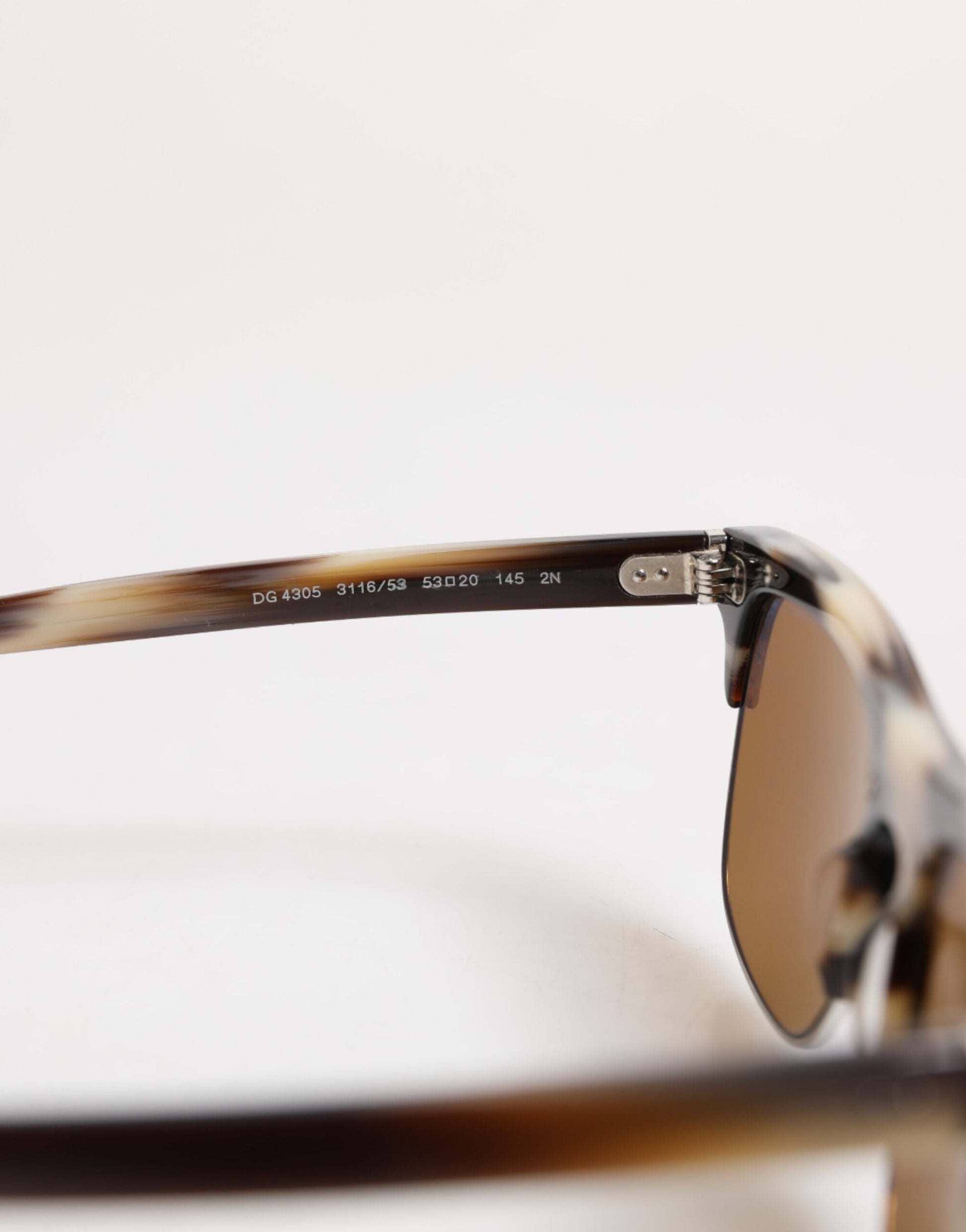 Brown Striped Acetate Square DG4305 Eyewear Sunglasses