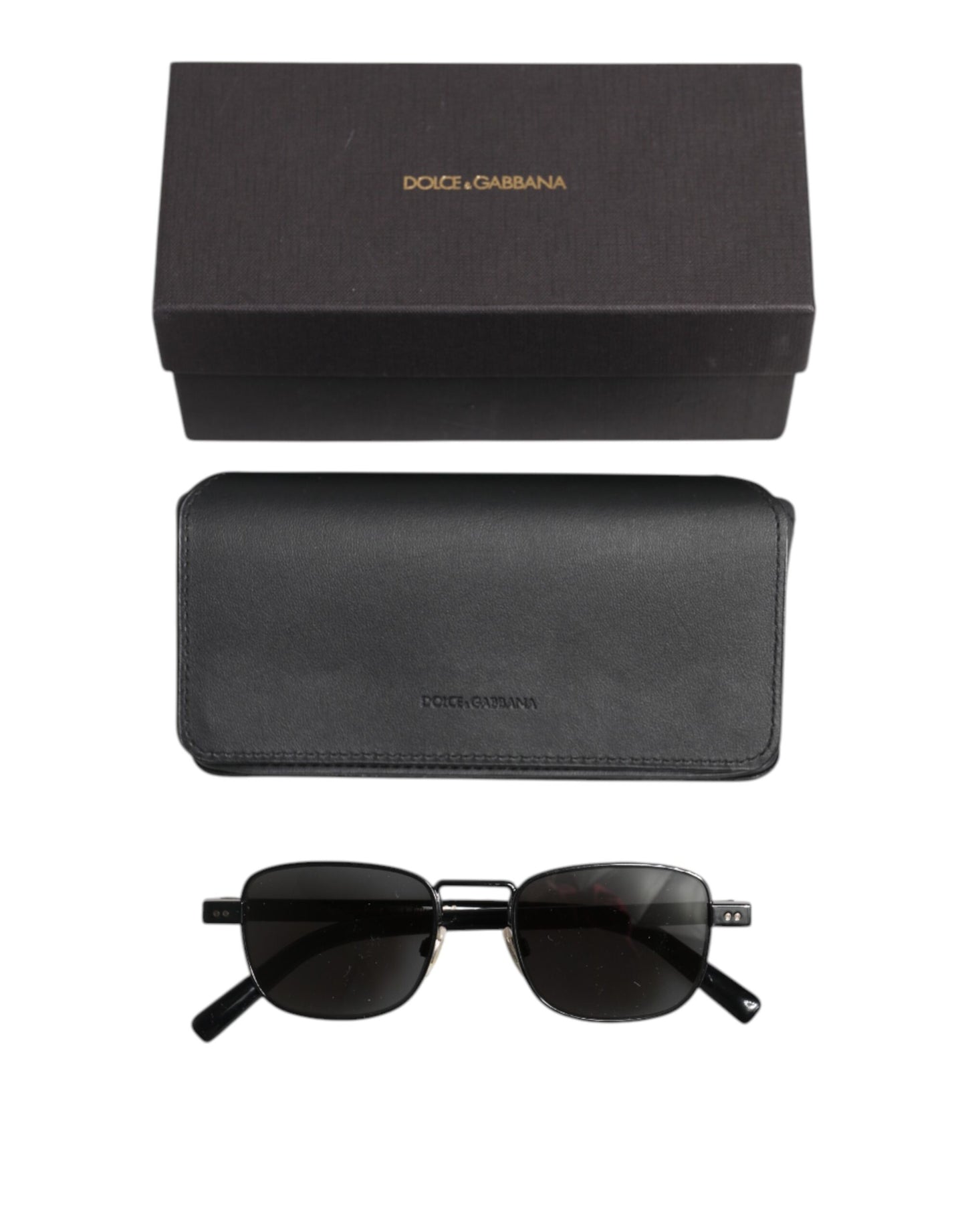 Black Metal Frame Square Lenses DG2222 Eyewear Sunglasses