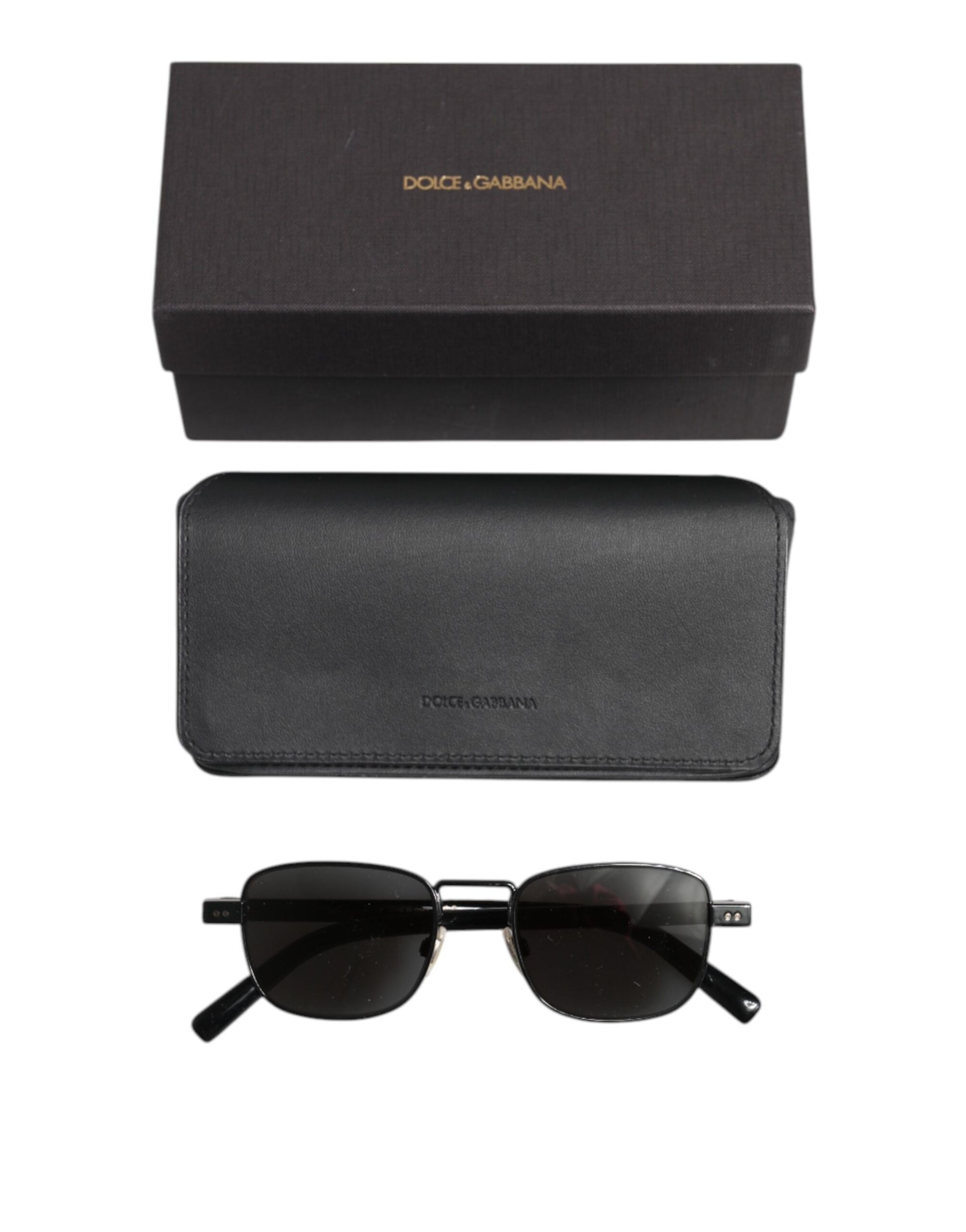 Black Metal Frame Square Lenses DG2222 Eyewear Sunglasses