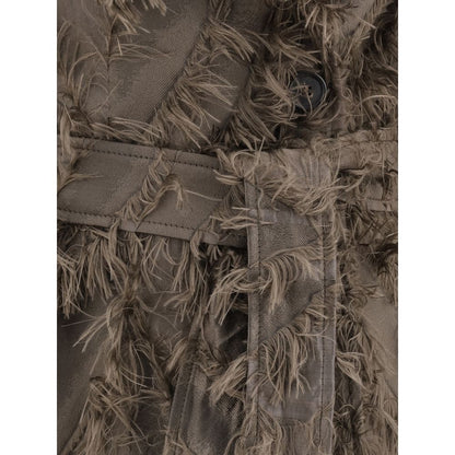 Coat with fur details
