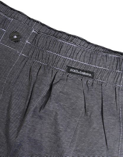 Gray Striped Cotton Regular Boxer Underwear