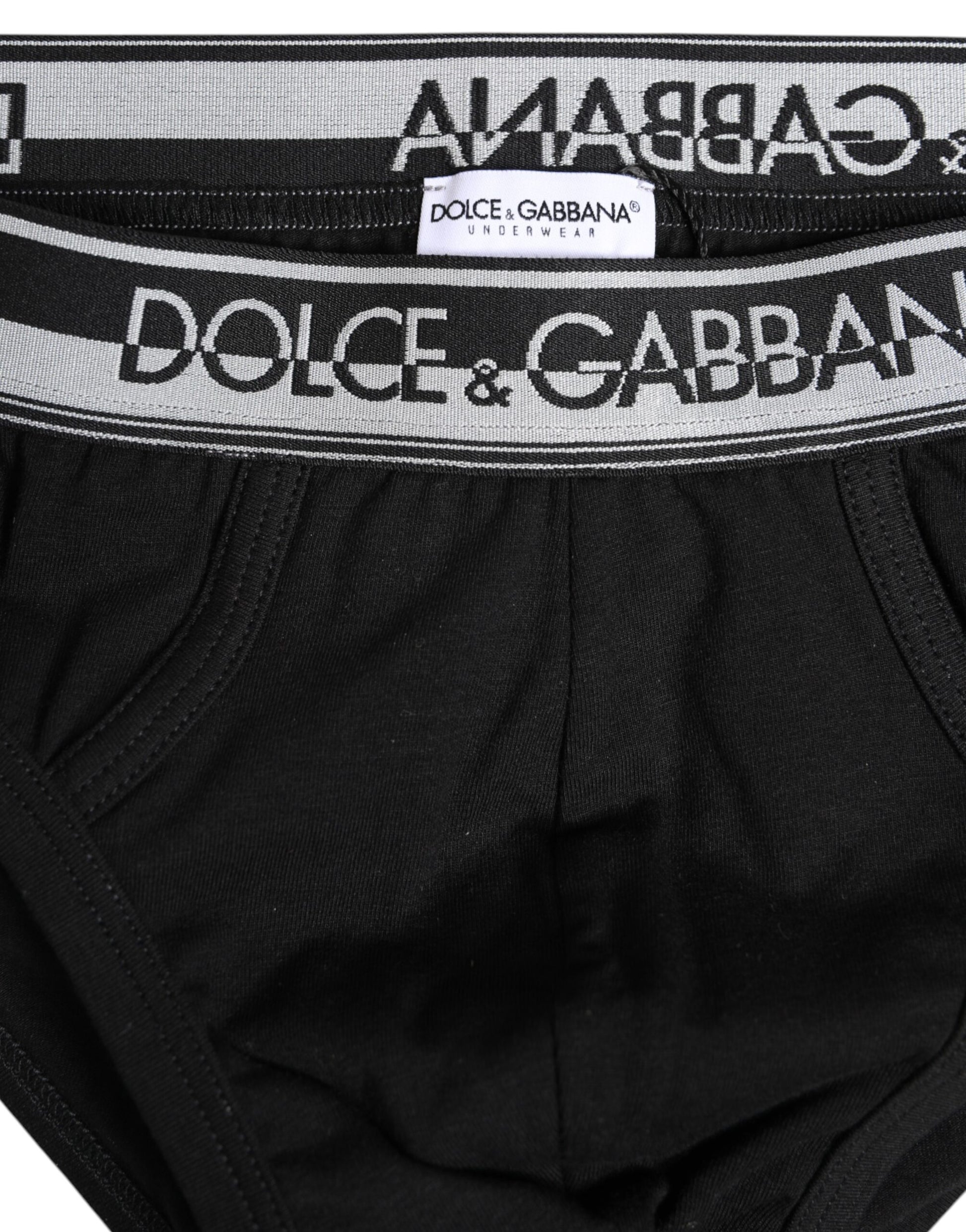 Black Cotton Stretch Regular Brief Underwear