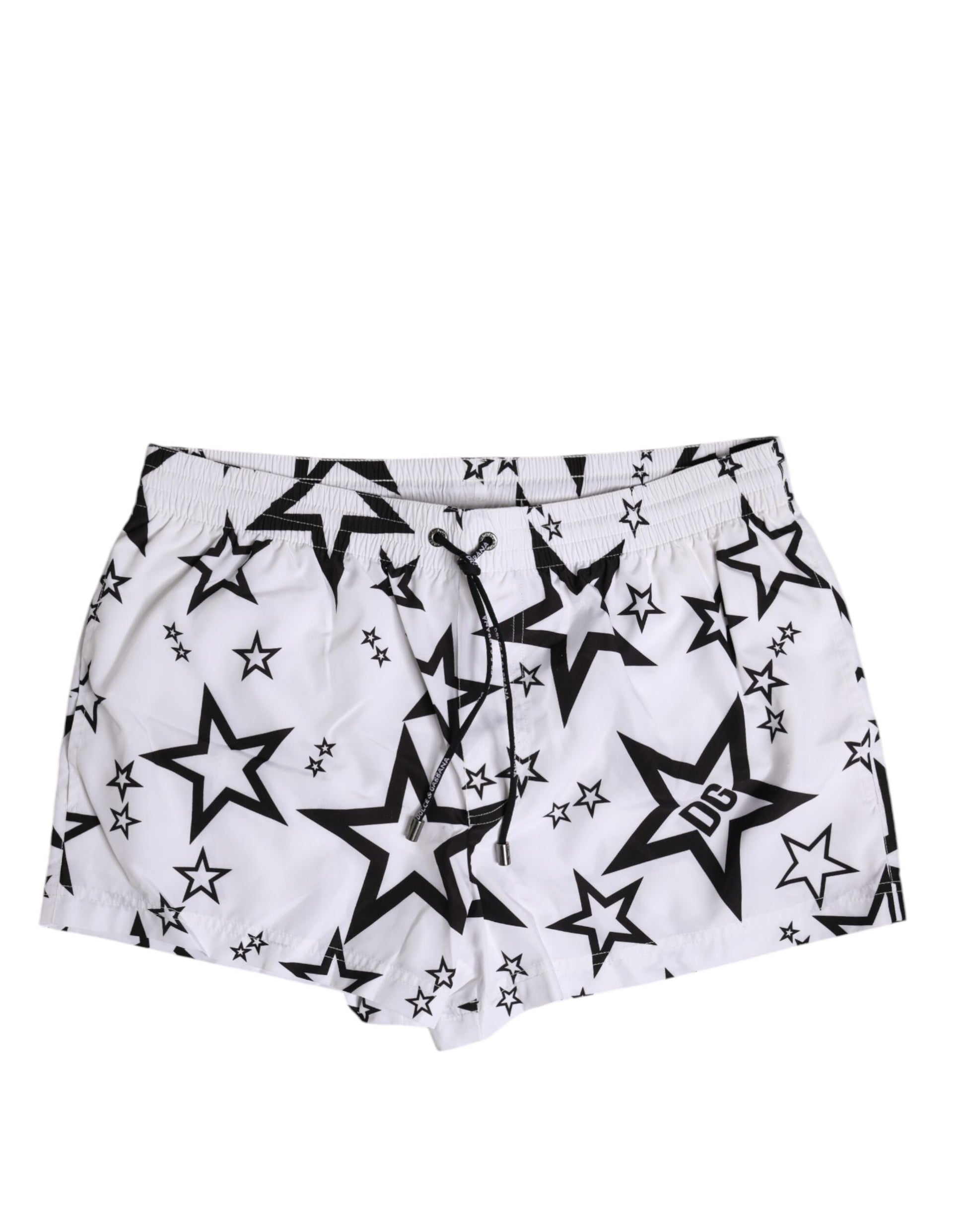 White Star Print Beachwear Men Shorts Swimwear