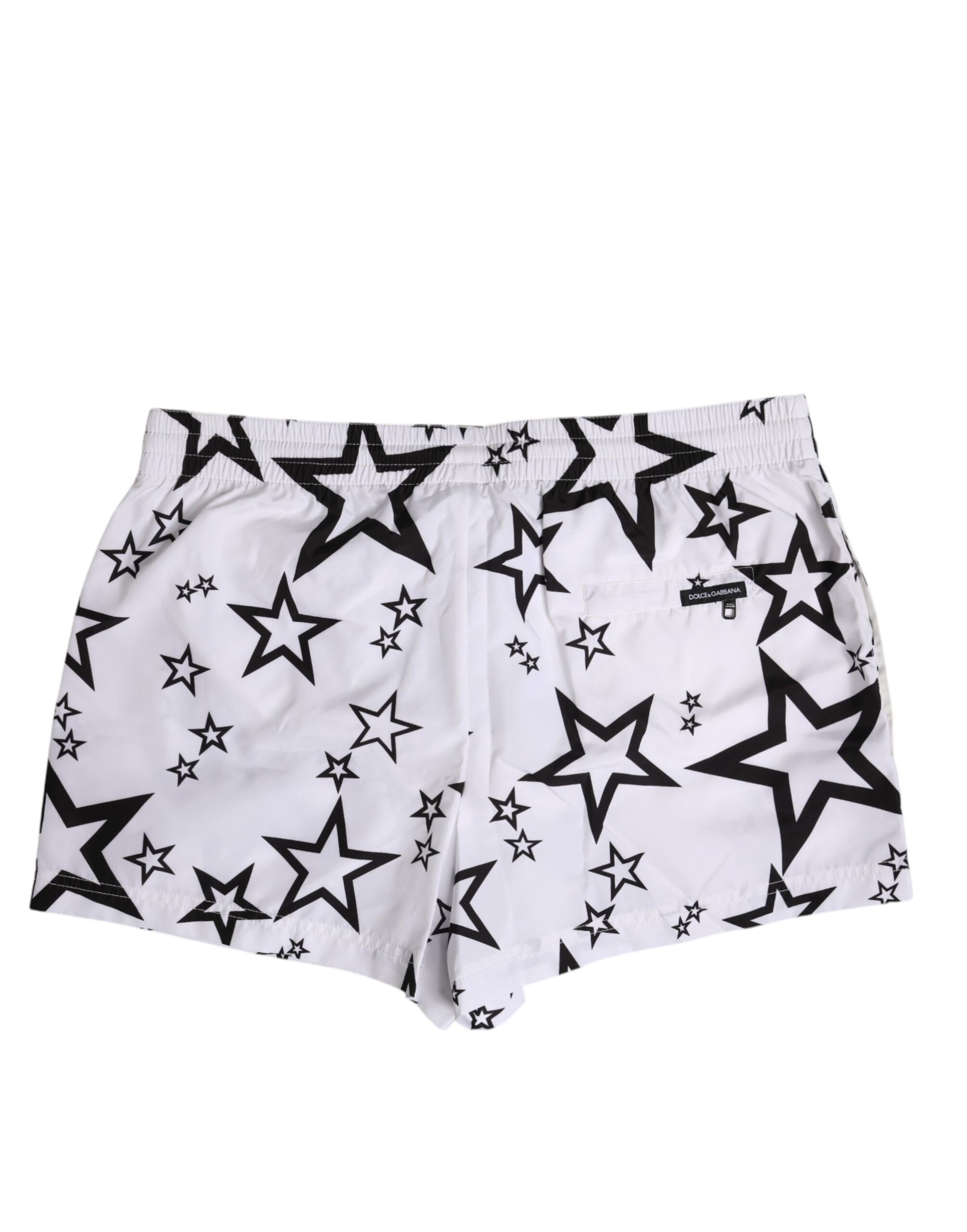 White Star Print Beachwear Men Shorts Swimwear