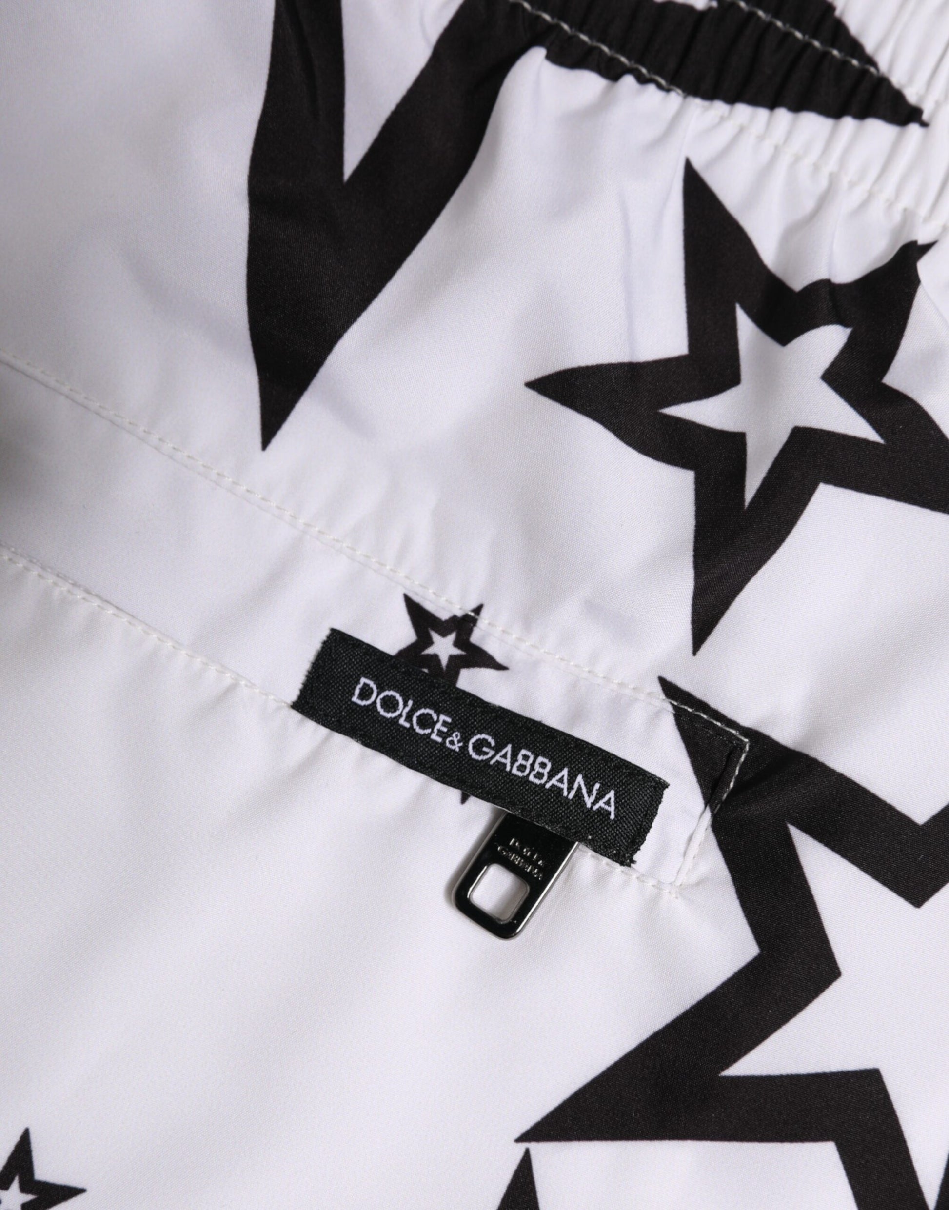 White Star Print Beachwear Men Shorts Swimwear