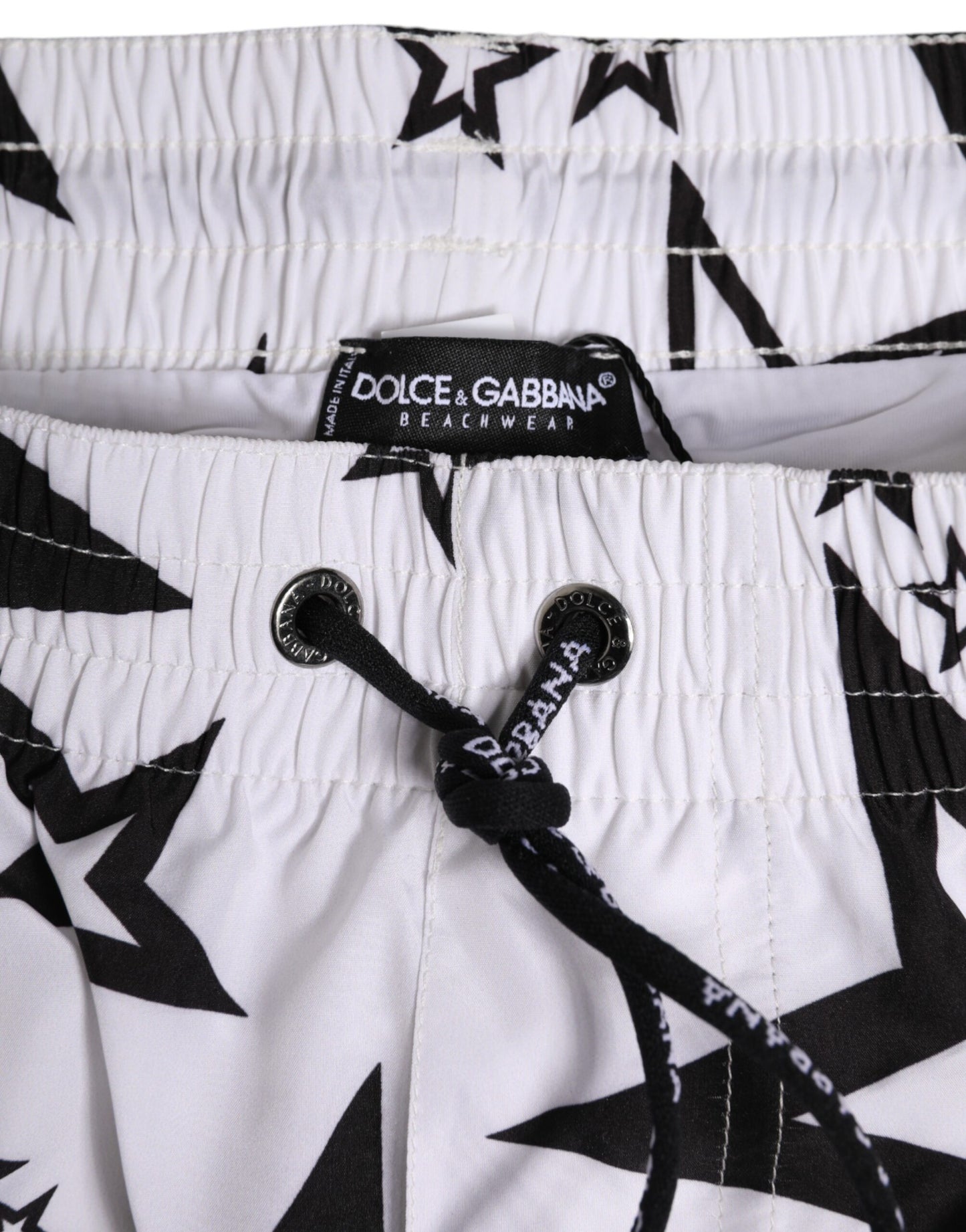 White Star Print Beachwear Men Shorts Swimwear