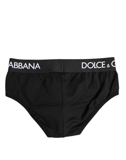 Black Cotton Stretch Regular Brief Underwear