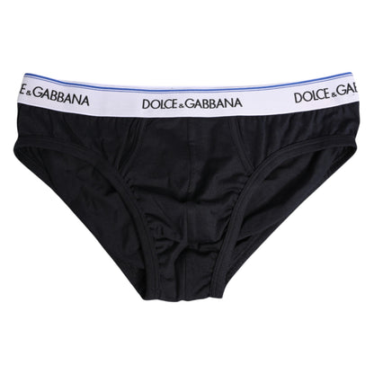 Black Cotton Stretch Regular Brief Underwear