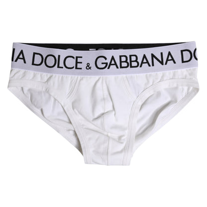 White Cotton Stretch Regular Brief Underwear