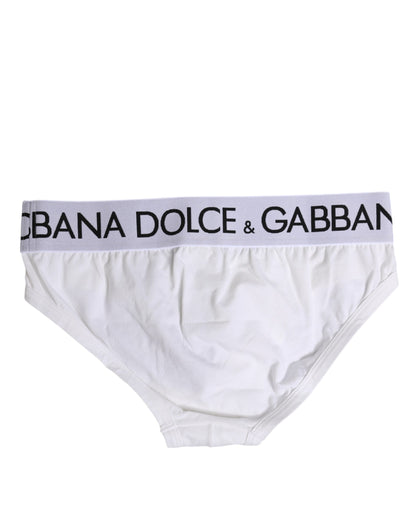White Cotton Stretch Regular Brief Underwear