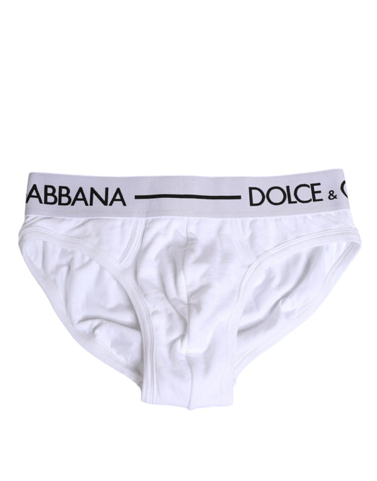 White Cotton Stretch Regular Brief Underwear