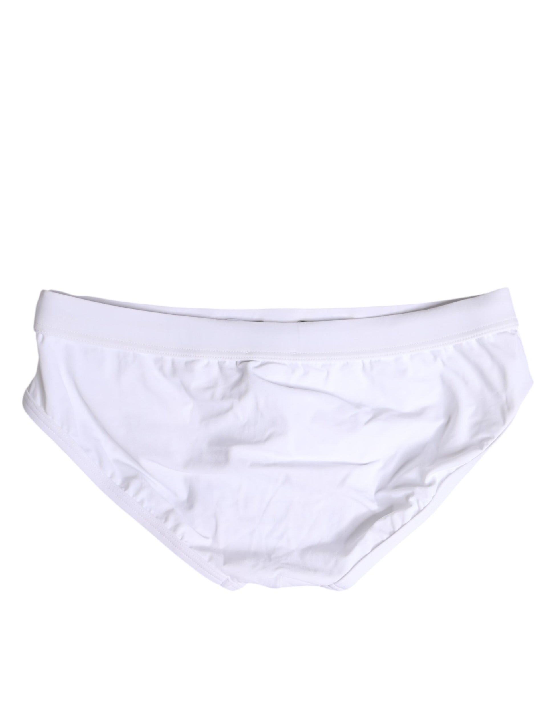 White Logo Drawstring Beachwear Brief Swimwear
