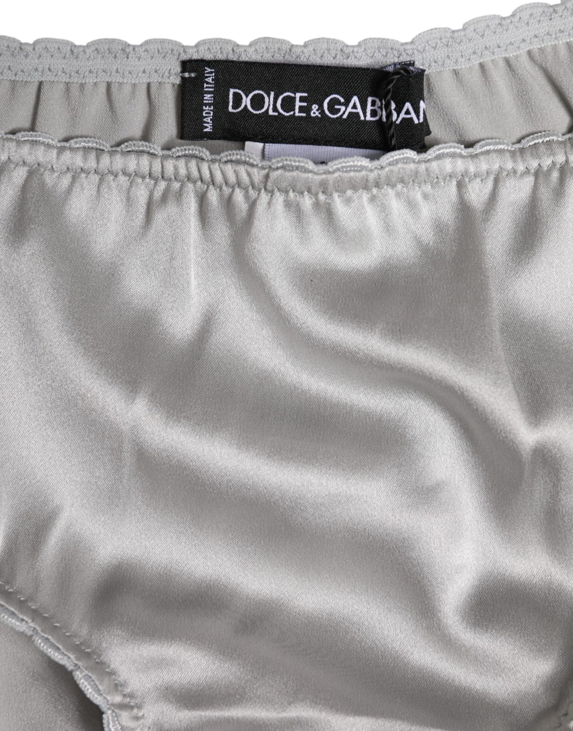 Gray Silk Stretch Bottom Low Waist Panty Underwear