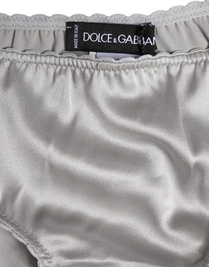 Gray Silk Stretch Bottom Low Waist Panty Underwear