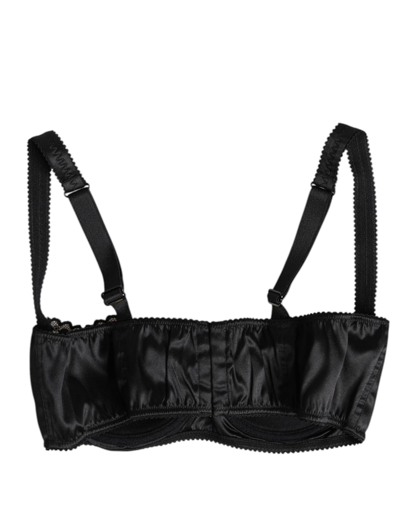 Black Silk Underwired Balconette Bra Underwear