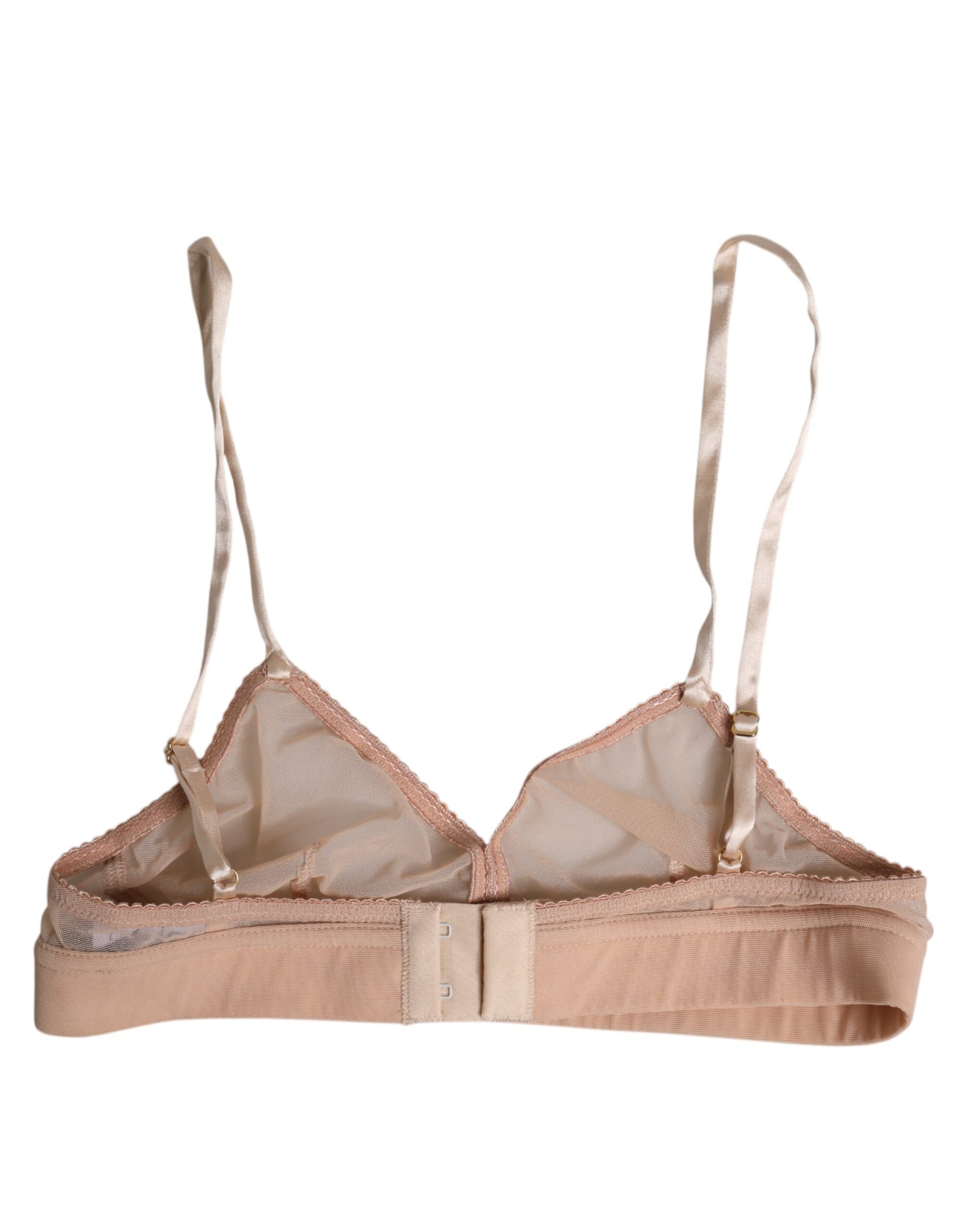 Powder Pink Nylon DG Logo Non Wire Bra Underwear