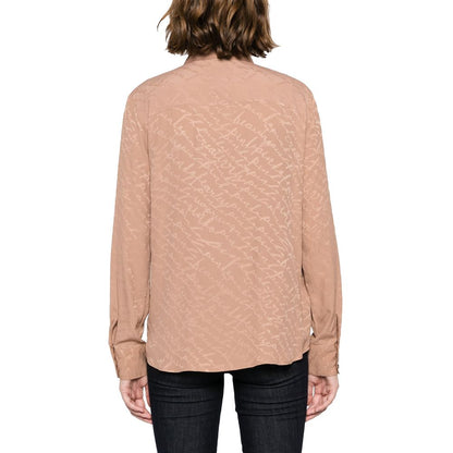 Beige Silk Women Shirt