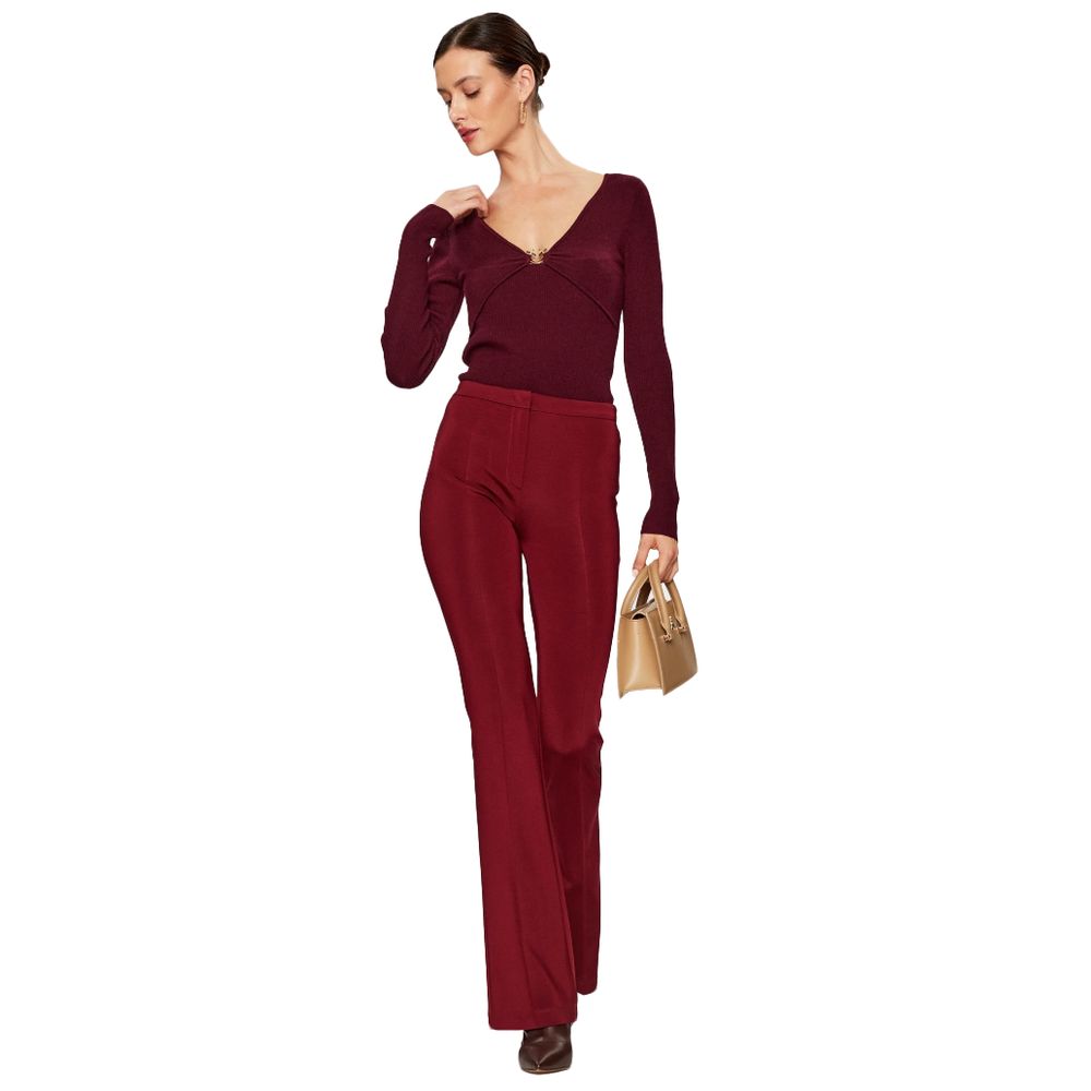 Red Viscose Jeans & Pant
