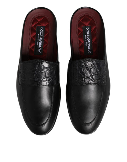 Black Calfskin Leather Slip On Loafers Shoes
